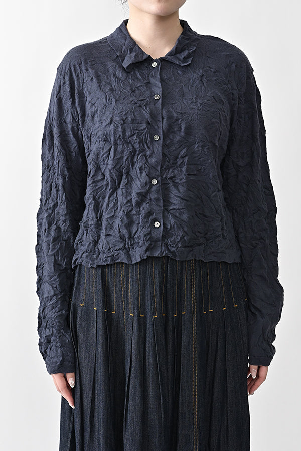 Crinkled Long Sleeve Cardigan
