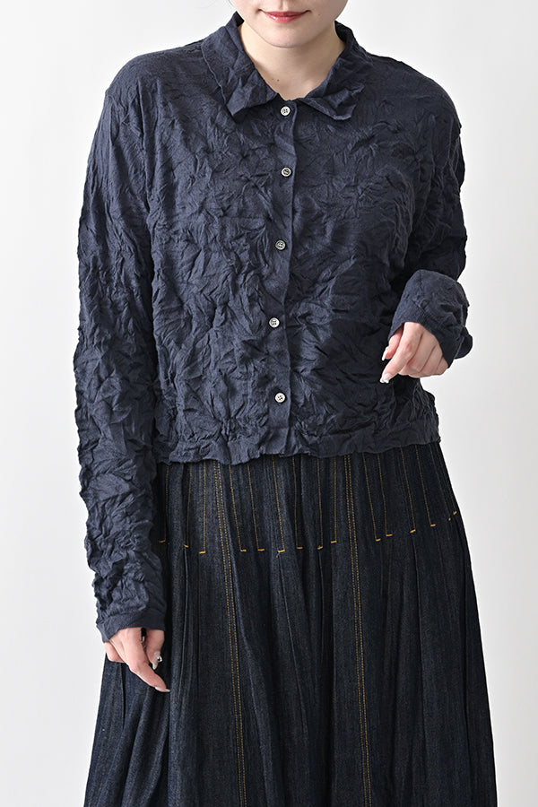 Crinkled Long Sleeve Cardigan