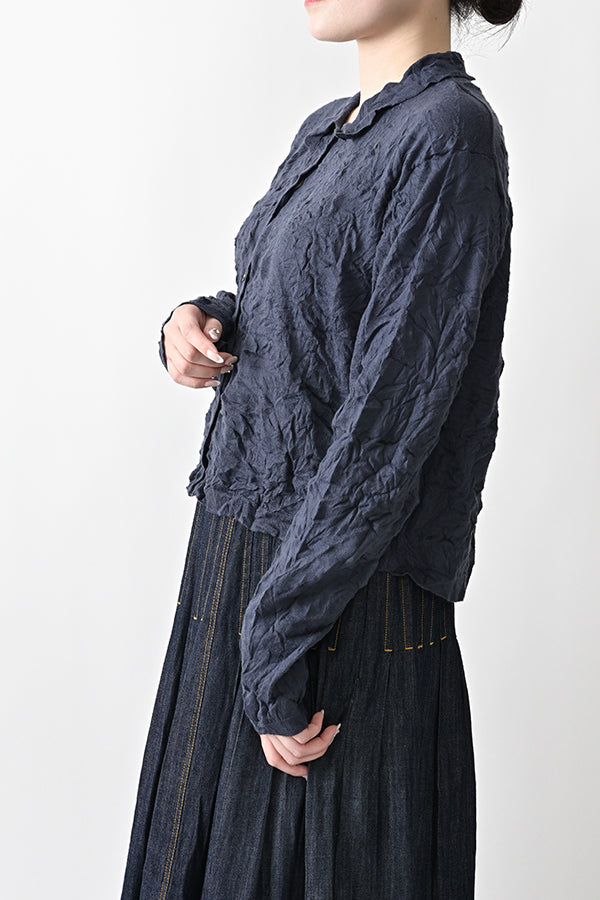 Crinkled Long Sleeve Cardigan