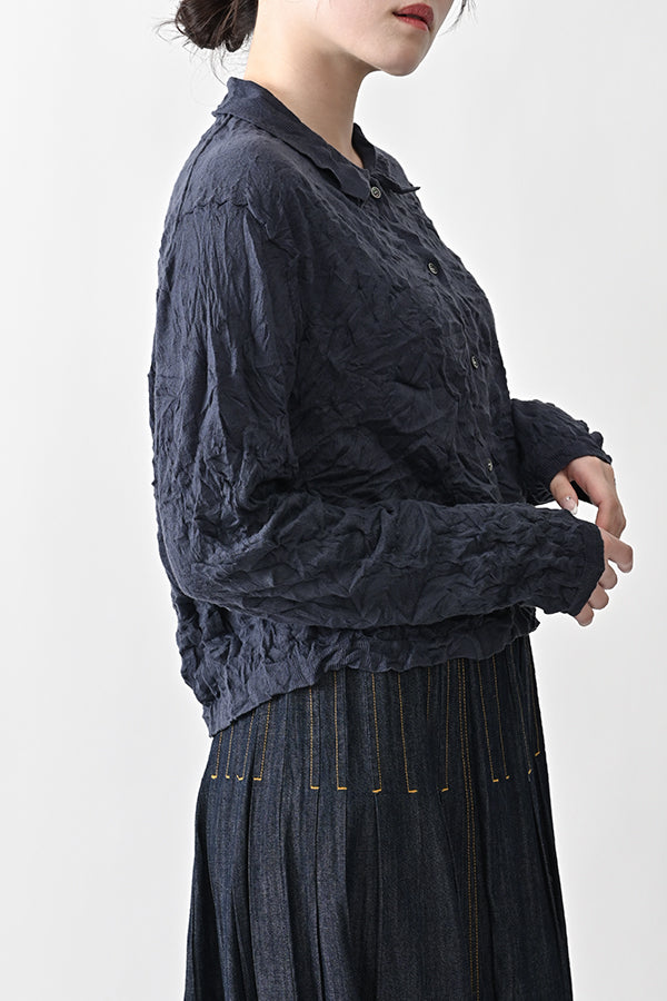Crinkled Long Sleeve Cardigan