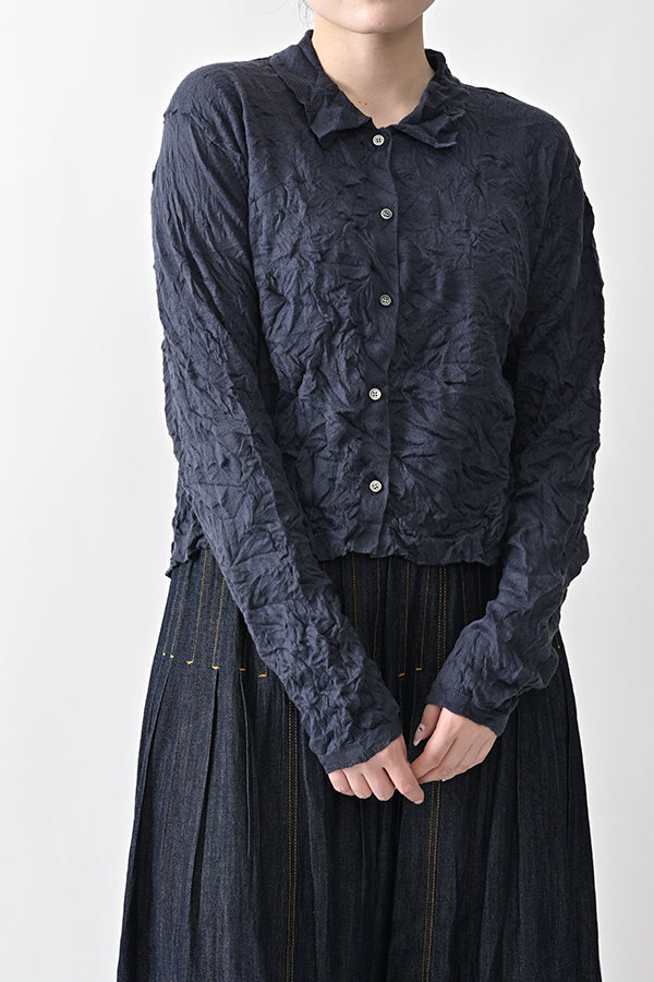 Crinkled Long Sleeve Cardigan
