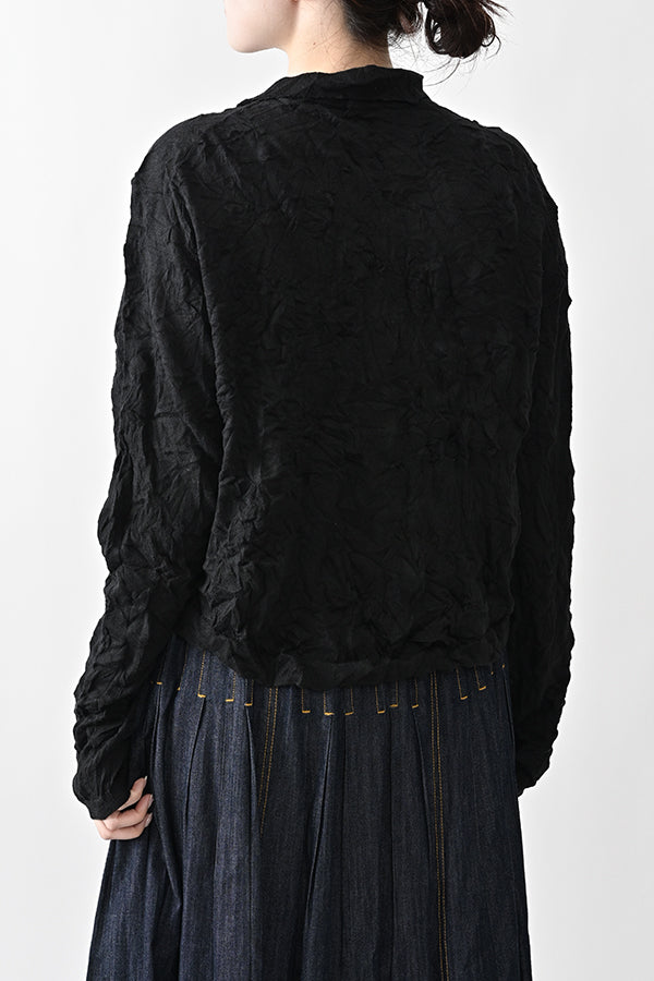 Crinkled Long Sleeve Cardigan