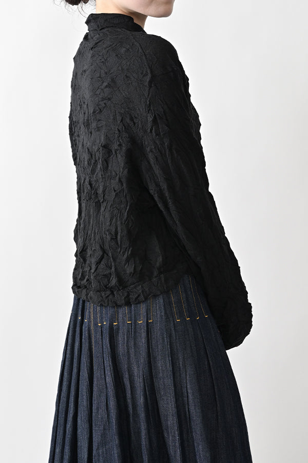 Crinkled Long Sleeve Cardigan