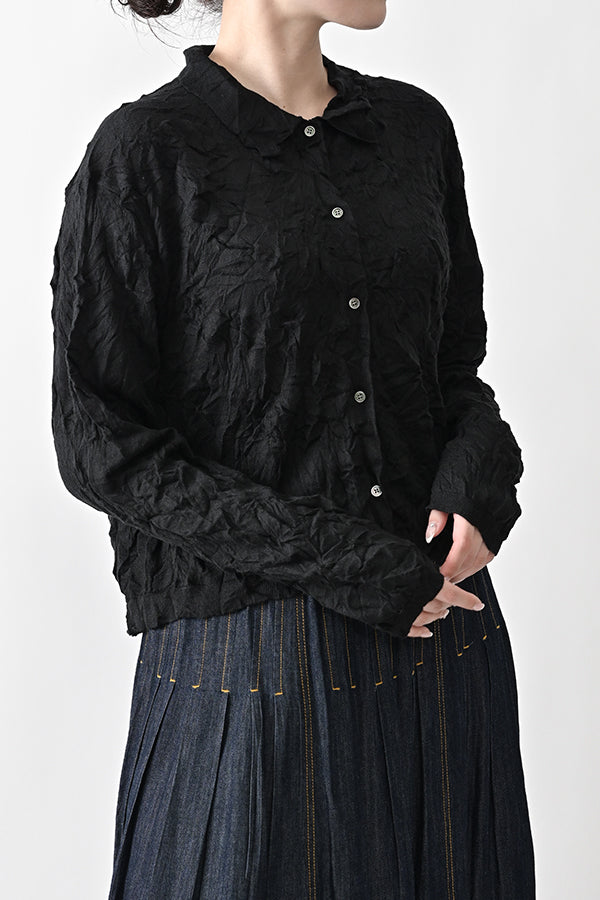 Crinkled Long Sleeve Cardigan