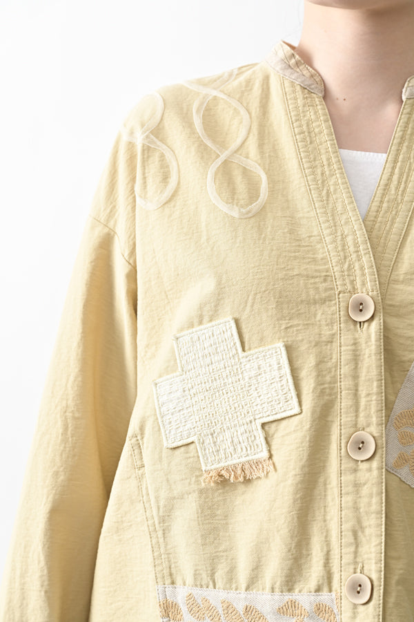 Motif Embroidered Short Jacket