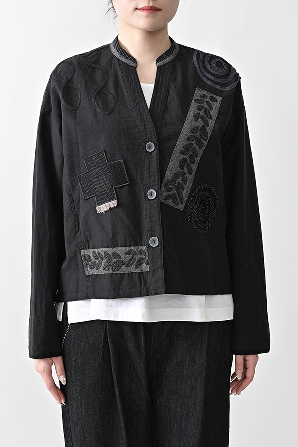 Motif Embroidered Short Jacket