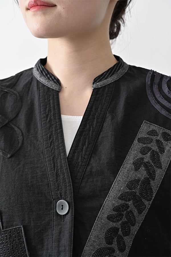 Motif Embroidered Short Jacket