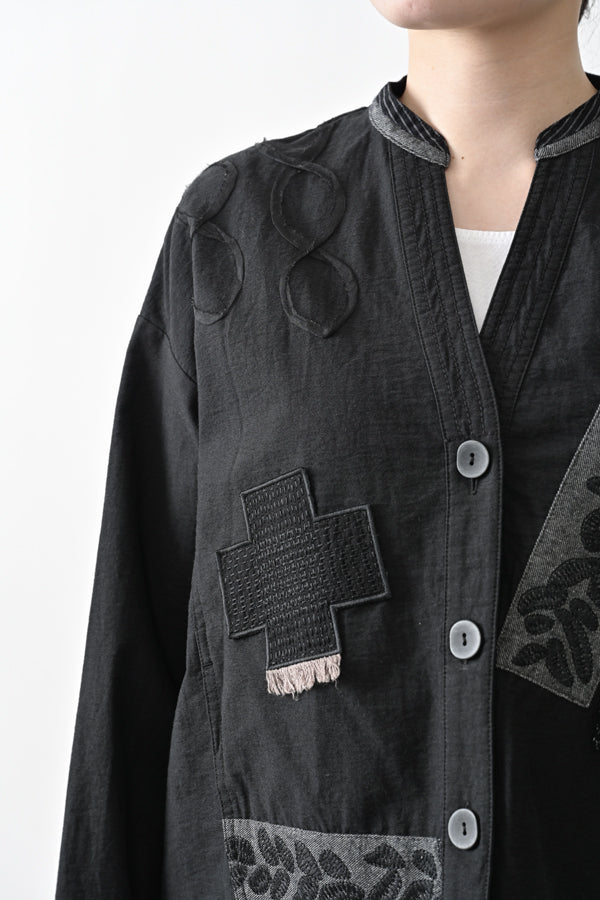 Motif Embroidered Short Jacket