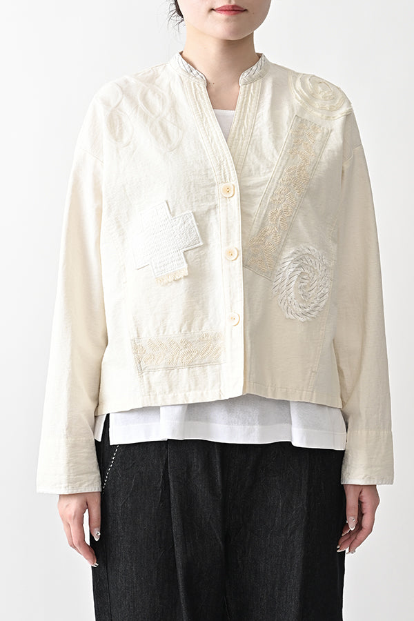 Motif Embroidered Short Jacket
