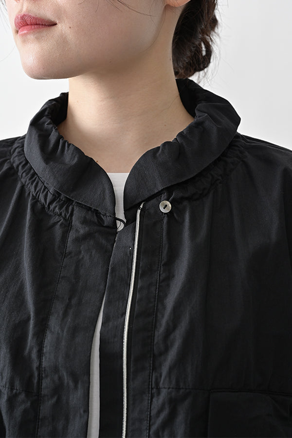 Shirred Collar Dolman Blouson