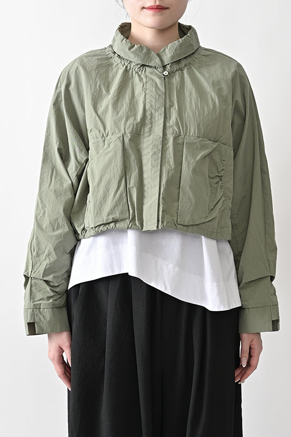 Shirred Collar Dolman Blouson