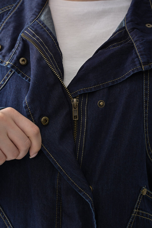 Curve Patch Denim Jacket