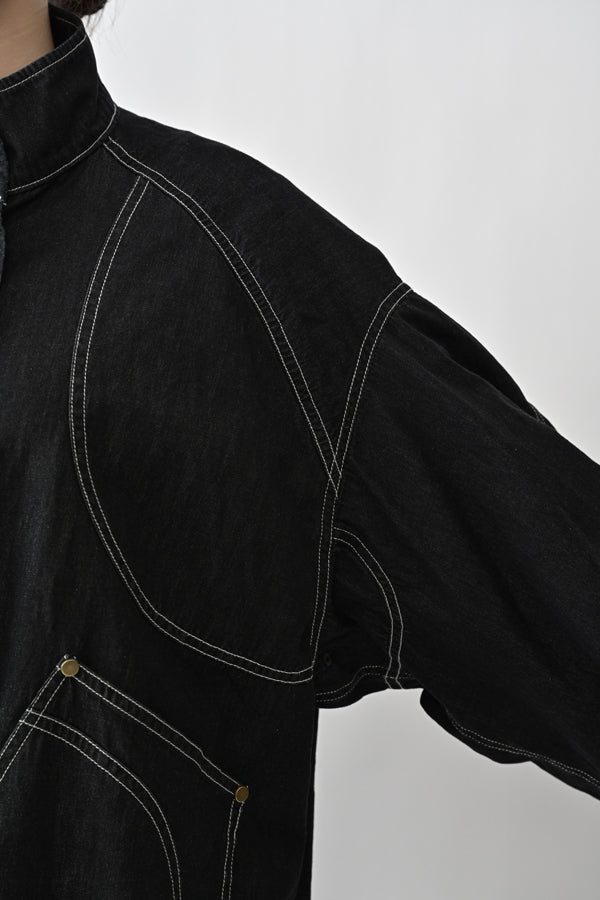 Curve Patch Denim Jacket