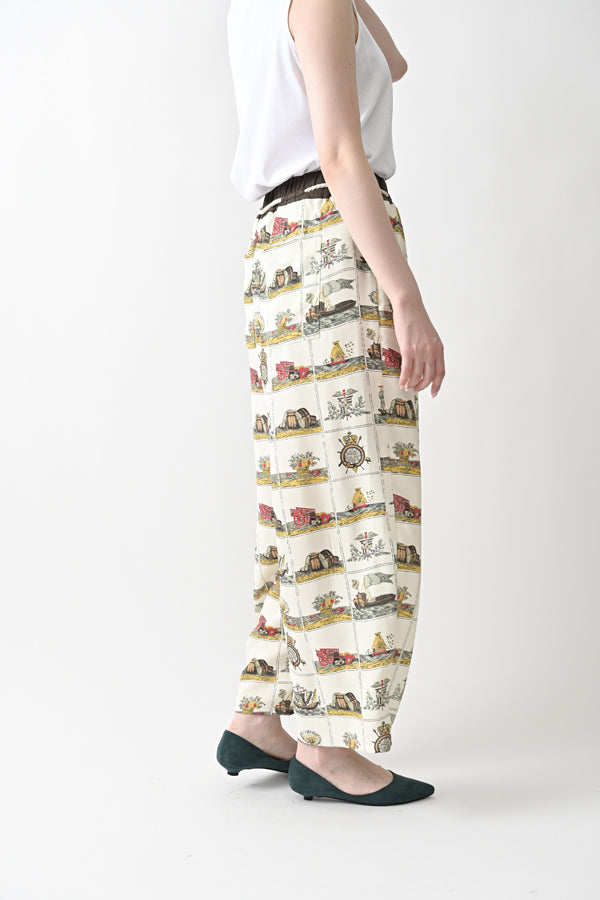 Vintage Scarf Print Trousers
