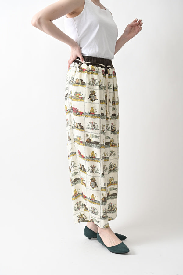 Vintage Scarf Print Trousers
