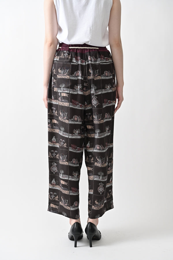 Vintage Scarf Print Trousers