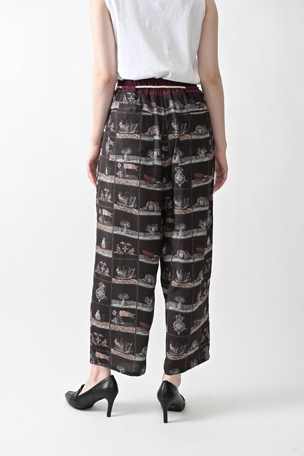 Vintage Scarf Print Trousers