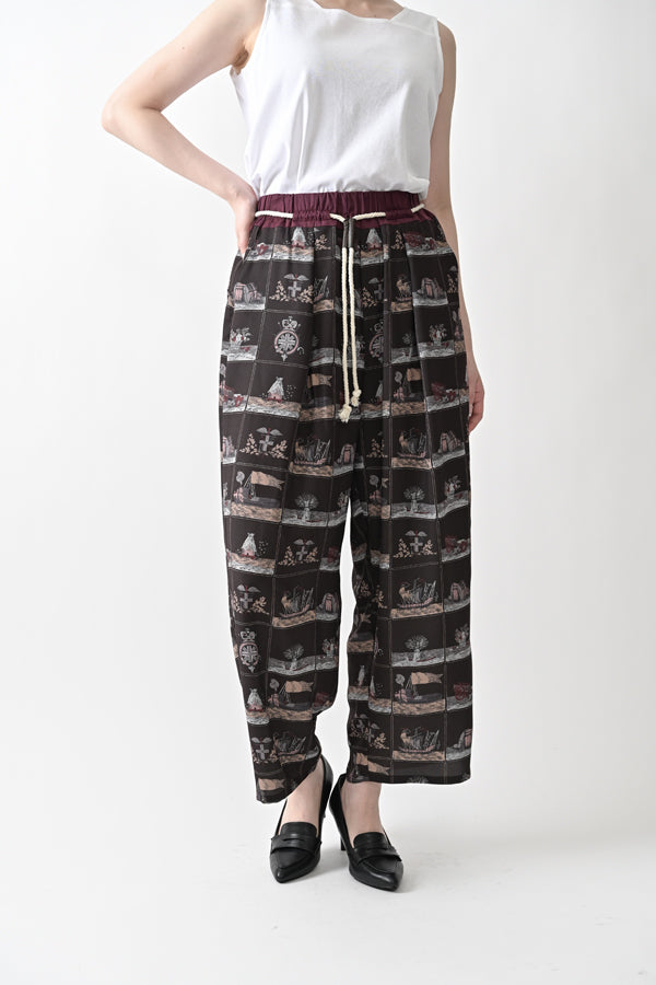 Vintage Scarf Print Trousers
