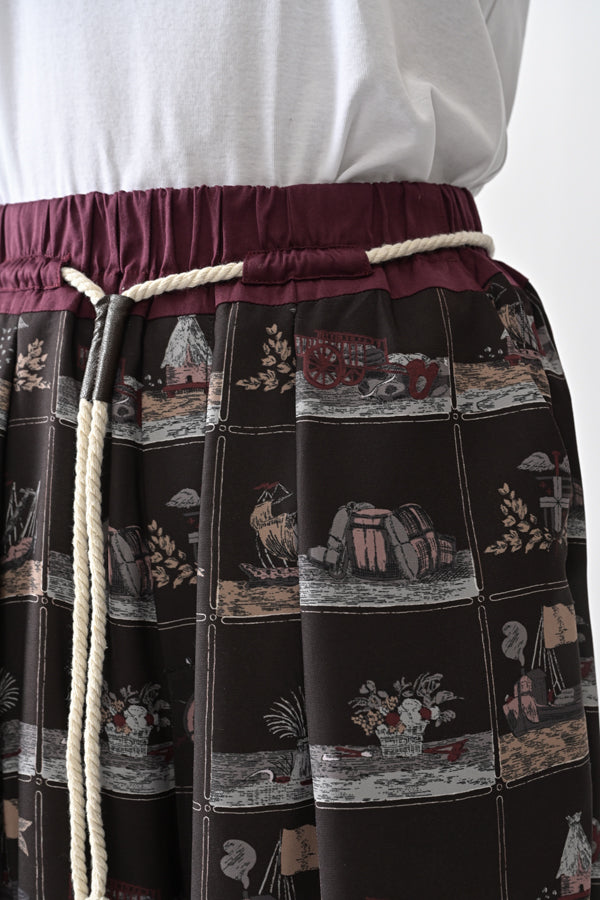 Vintage Scarf Print Trousers