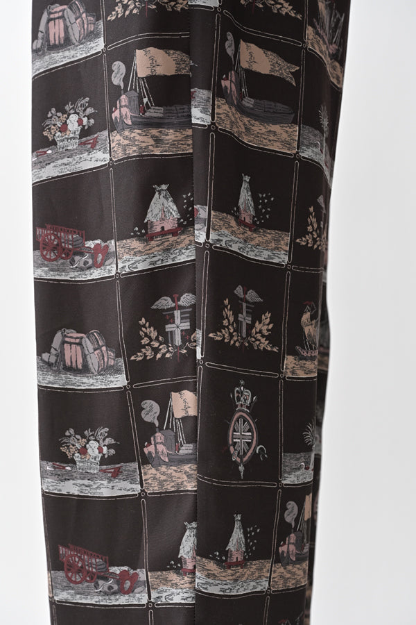 Vintage Scarf Print Trousers