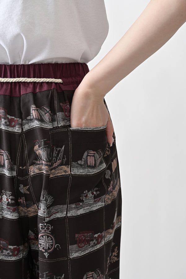 Vintage Scarf Print Trousers