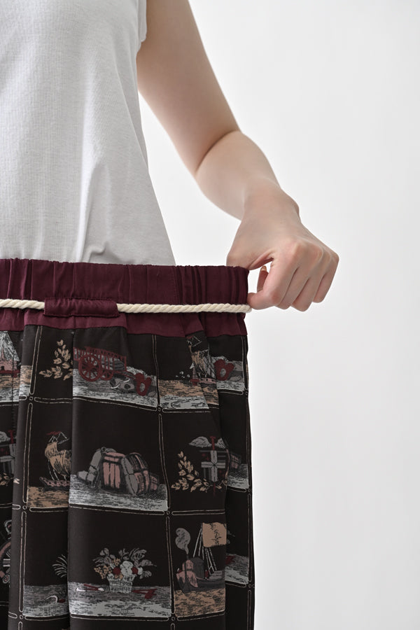 Vintage Scarf Print Trousers