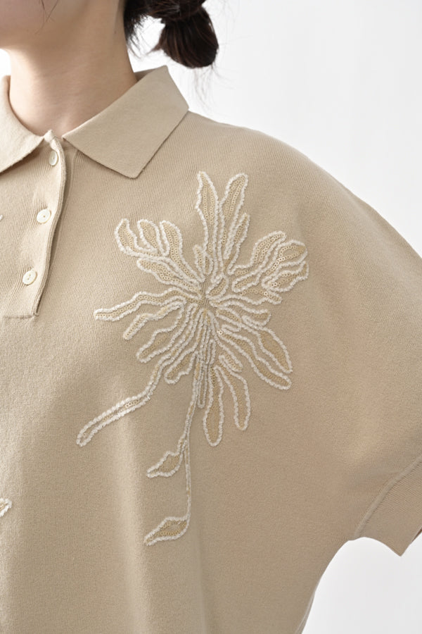 Spangle Embroidered Cocoon Vest