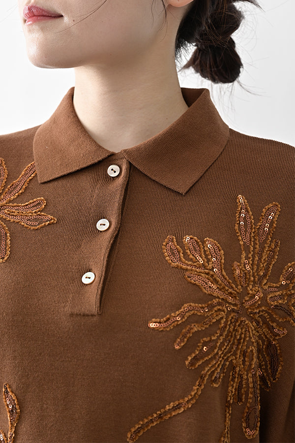 Spangle Embroidered Cocoon Vest