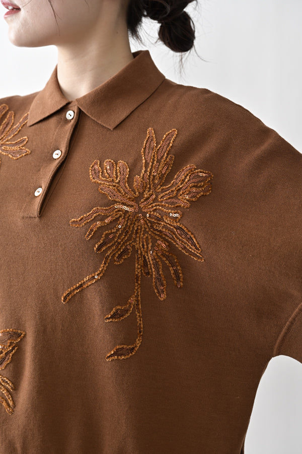 Spangle Embroidered Cocoon Vest