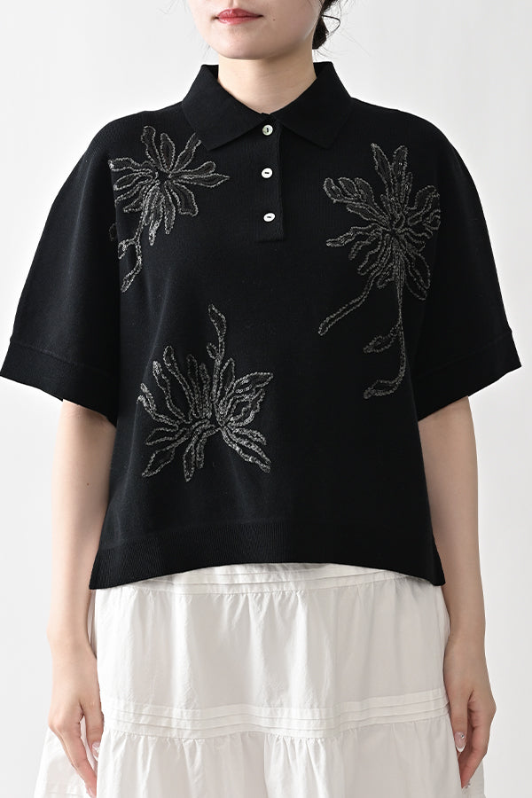 Spangle Embroidered Cocoon Vest