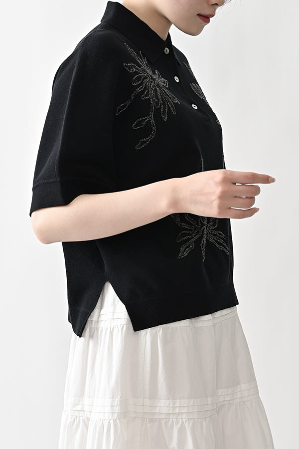 Spangle Embroidered Cocoon Vest