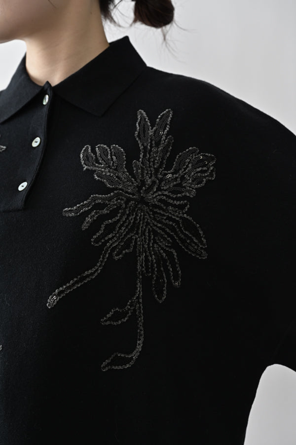 Spangle Embroidered Cocoon Vest