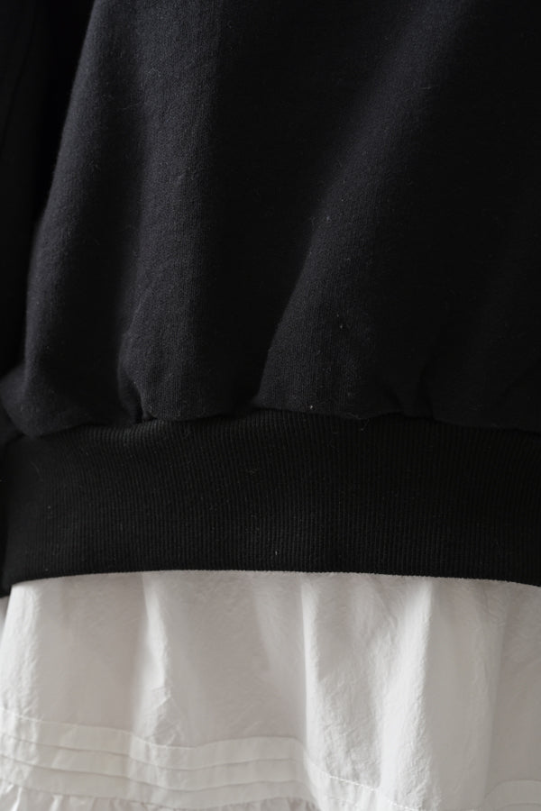 French Terry Pullover with Lace Cape