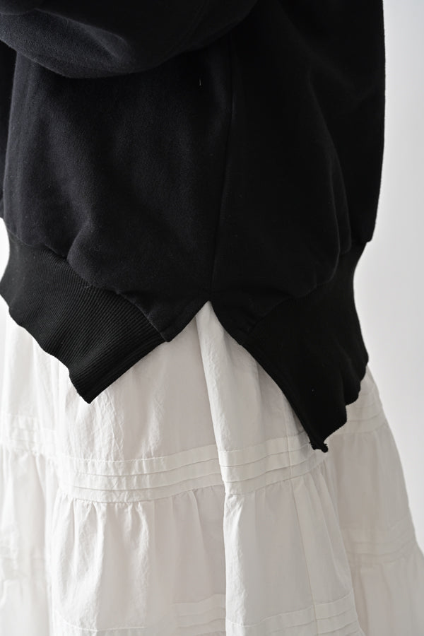 French Terry Pullover with Lace Cape