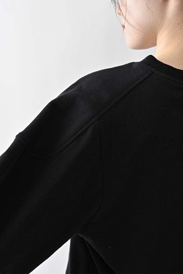French Terry Pullover with Lace Cape