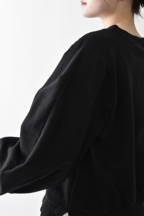 French Terry Pullover with Lace Cape
