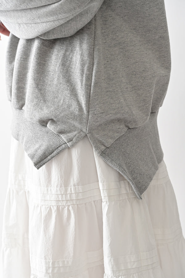 French Terry Pullover with Lace Cape