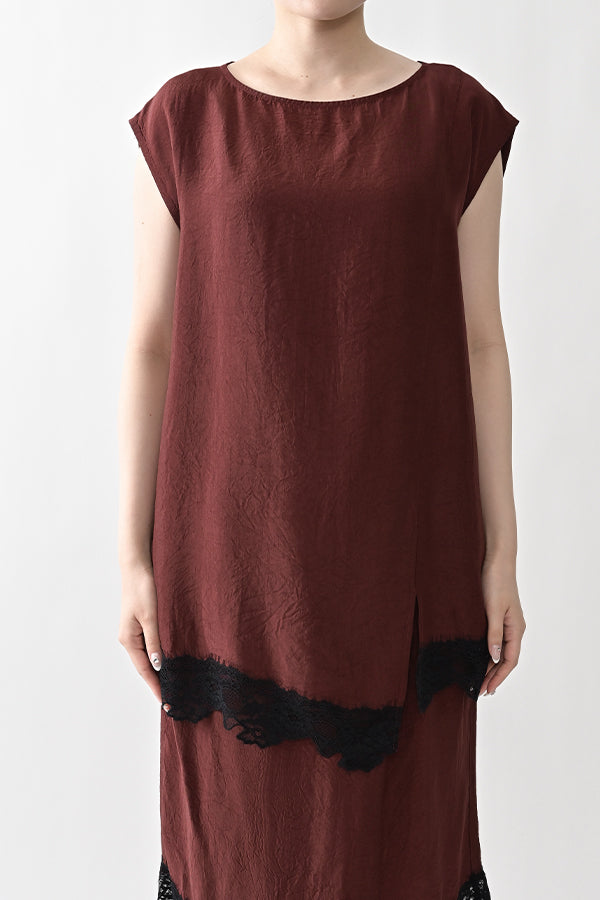 Boat Neck Pullover with Lace Hem