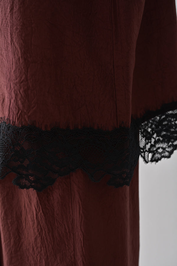 Boat Neck Pullover with Lace Hem