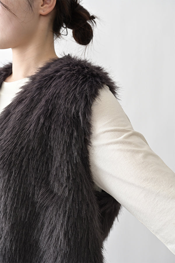 Layered-Look Fur Vest