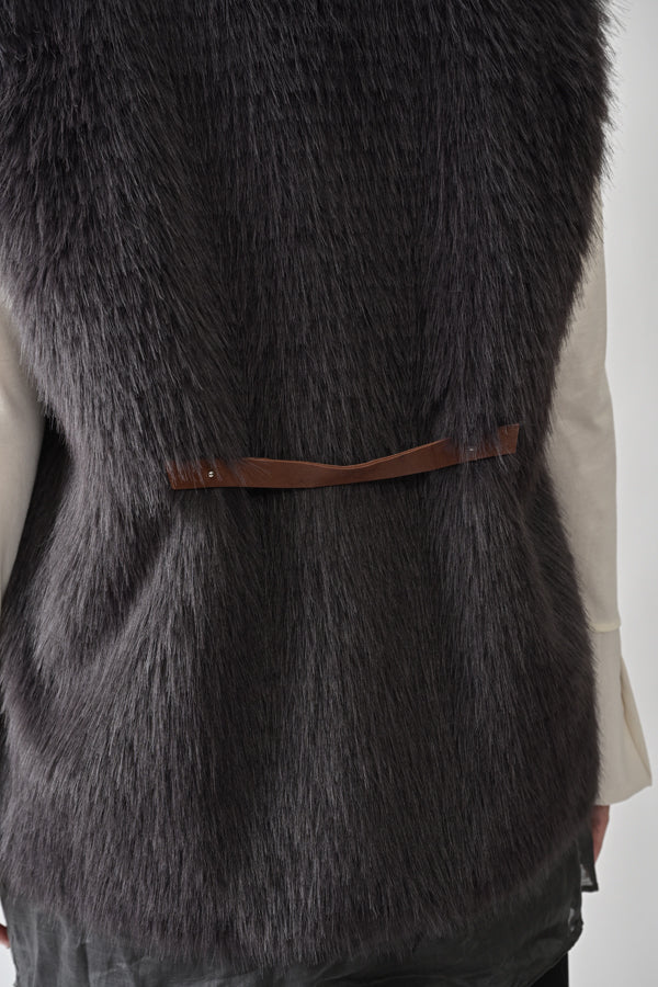 Layered-Look Fur Vest