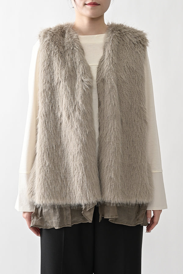 Layered-Look Fur Vest