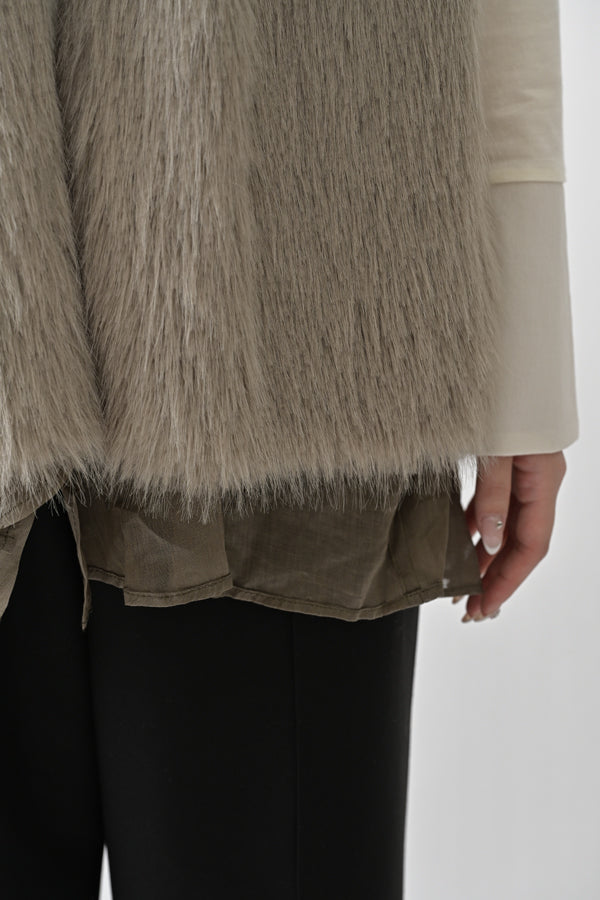 Layered-Look Fur Vest