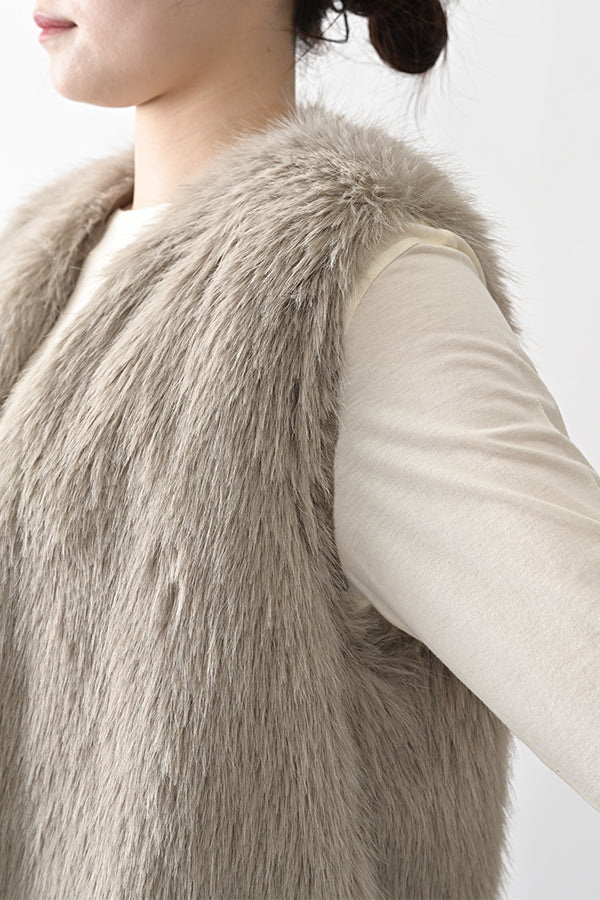 Layered-Look Fur Vest