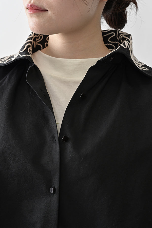 Cord Embroidered Collar Blouse