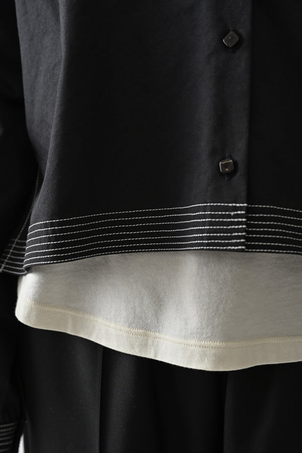 Cord Embroidered Collar Blouse