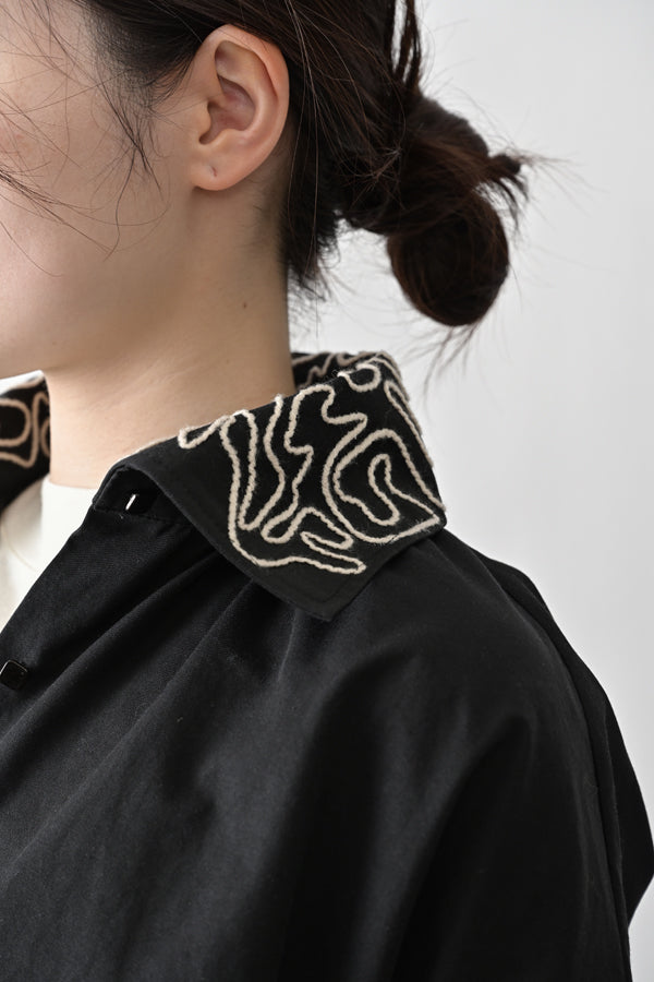 Cord Embroidered Collar Blouse