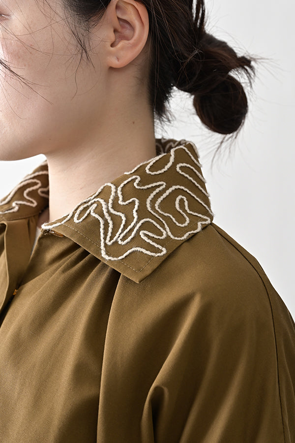 Cord Embroidered Collar Blouse
