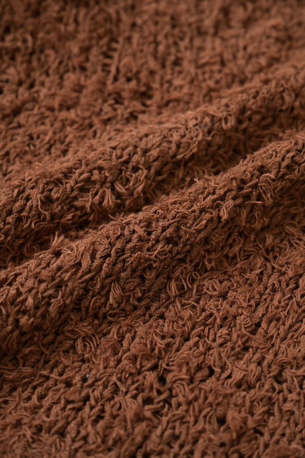 Tape Yarn Fringe Pullover