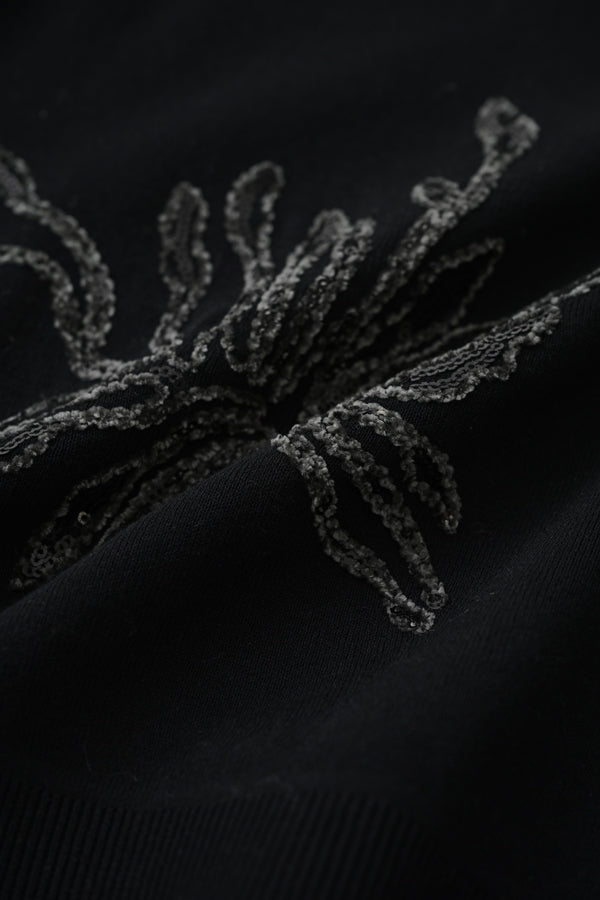 Spangle Embroidered Cocoon Vest